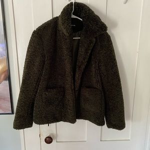 Dark Forrest green Sherpa coat